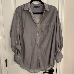 Gray and white striped dress shirt. Apt 9 - Large